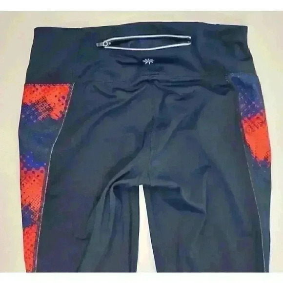 Athleta Women's Athletic Leggings Deep Blue Multicolor Pattern Size Small Mesh - Picture 7 of 9